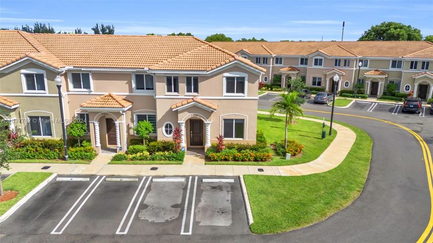 Enjoy living in the man-gated community of Seascape! Great amenities from the Dog park to lounging poolside. This lovely 4 bedroom 3 full bathroom home has it all! Enjoy entertaining with the open concept kitchen overlooking the living area, with plenty of natural light (Corner unit). The high ceilings add to the openness. This layout has a bedroom and full bathroom on the first floor. Perfect for an office, guest room or a playroom. The kitchen is very timeless with the white quarts, white cabinets and stainless steel appliances. Tasteful pop of color with the updated backsplash and handles. Smart Home system stays, HOA Includes Basic cable, internet, Trash removal, Clubhouse access. Easy access to the Turnpike, Target, Walmart and Publix! A few minutes from the Homestead AFB!