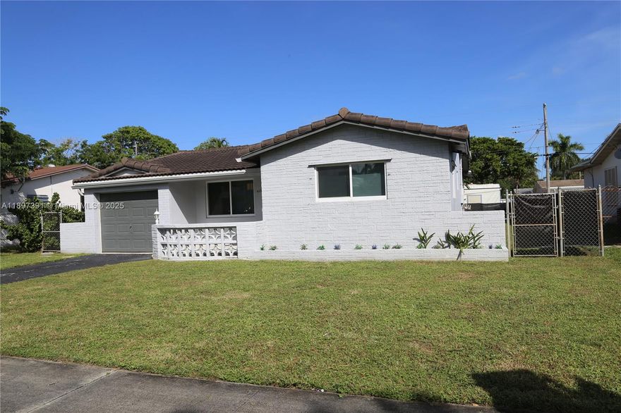 Spacious home with 3 large bedrooms and 2 bathrooms. Very large bedrooms. New kitchen cabinets and appliances. Room for circular or wide driveway. Large backyard with plenty of room for a swimming pool and to park an RV or boat. Double wide gate opening in alley. Conveniently located near medical facilities and hospital, shopping, grocery, restaurants, and elementary school. About 20 minutes to beach, Hard Rock Casino, and airport.