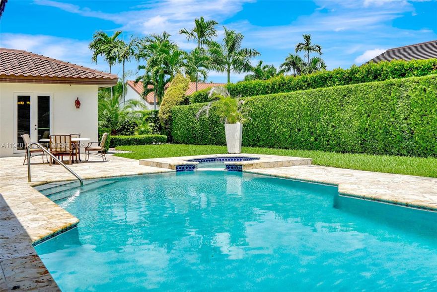 THIS BEAUTIFUL "ONE OF A KIND" 6 BEDROOM, RESORT-STYLE HOME is waiting for you! Nestled within the serene, private gates of Poinciana Gardens off Sunset Drive in Miami, this exquisite 6-bedroom, 5-bath home defines Florida living. Elegant indoor-outdoor living is enhanced by abundant natural light, marble floors and elegant finishes. The center of the home, a gourmet kitchen, features upscale appliances, ample counter space designed for both cooking and entertaining. 

This resort-style home also has a full apartment which includes a second Master Suite, pantry kitchen, dining and living areas and laundry.  The separate apartment can be used as an in-law suite for your guests or extended family.   The large, covered terrace invites gatherings with a sparkling pool set amid lush landscaping. Every aspect of this home from its architecture to its layout evokes an upscale, luxurious lifestyle. Truly a one-in-a-million home offering resort-style living in the exclusive Poinciana Gardens.