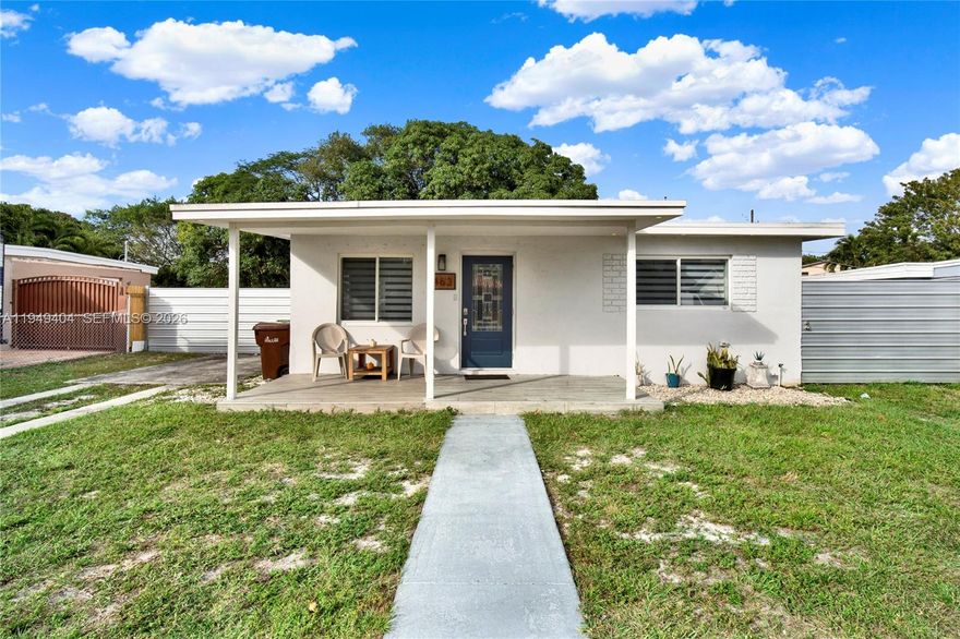 Fabulous, completely remodeled 2-bedroom, 1-bath home! It sits on a large lot with a big, mature mango tree and plenty of room to expand the house in the future. The home is updated with impact windows and doors for safety, plus gas appliances to help save on energy bills. Inside, you’ll find ethernet cables installed in every bedroom for fast internet and pre-wired security wiring.

The backyard is set up for entertainment, featuring a rear porch with built-in speakers and a gas line ready for your outdoor kitchen or BBQ. With exterior lighting all around the property and wide yard access, you have the perfect spot to park a boat, RV, or work vehicle. This home is clean, updated, and ready for you to move in! Open house this weekend noon-4pm