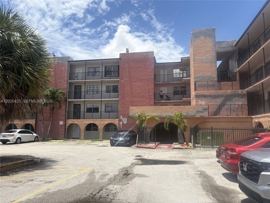 Great location 2 Bed/1 Bath apartment in the Heart of Hialeah in Westland Manor East, located on the fourth floor with a clear view facing the building's entrance, centrally near the major highways, shopping, dinning, schools, hospitals, parks and public transit. The A/C replaced 4 years ago, new water heater installed less than a year ago, Washer/Dryer in the unit. This building includes elevator access, one assigned parking space plus visitor available. The Special Assessment fully paid off. The unit is tenant occupied without lease agreement, rented month a month basis. Excellent for investors and for first-home buyers. Don't miss this opportunity. For showing use showing time on SUPRA lockbox.