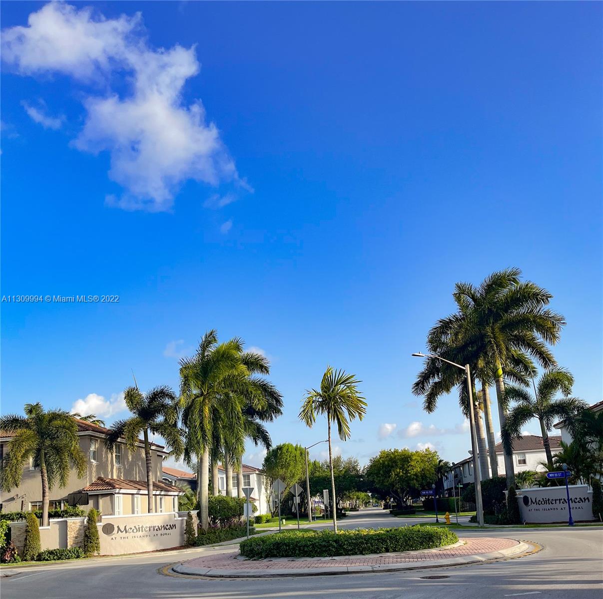 Stunning townhouse for sale in the prestigious community of Islands at Doral (Mediterranean). Very close to major expressways and excellent schools. Completely remodeled with custom made modern kitchen, quartz counter top and high-end appliances. Crystal white flooring, wood stairs with stainless steel. All Bedrooms are spacious and bathrooms have modern vanities with shower stainless steel tower panels. The Den can be used as office or additional room. Water filter in garage is not included in the Sale. Come and see it. Make this marvelous home, the best fit for your family! Closed with DSCR Loan.