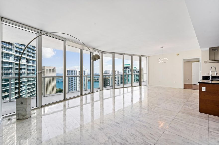 2 beds + den, 2 full bath unit at the famous Icon located in the heart of Brickell. One of the best floorplans in the building and the largest 04 line with more than 1,600 interior sqft and a split bedroom layout providing for an expansive open living lined with floor-to-ceiling windows. An open gourmet kitchen is equipped with high-end appliances and both generous-sized bedrooms feature en-suite bathrooms and walk-in closets. A large den at the entrance to the unit is the perfect space for a home office, media room, or additional storage. Additional features include a small foyer entrance with in-unit laundry, spacious primary bath with dual sink vanity and jetted tub, and large balcony spanning the entire length of the unit. Residents at the Icon enjoy access to world-class amenities including an expansive resort-style pool deck with 300ft pool, state-of-the-art fitness center, the full service Spa at ICON, indoor jacuzzis, two on-site restaurants - Cirpriani & Cantina La Veinte, and so much more. All within steps to Brickell City Center, Mary Brickell Village, the Kaseya Center, Whole Foods and the best of the city.