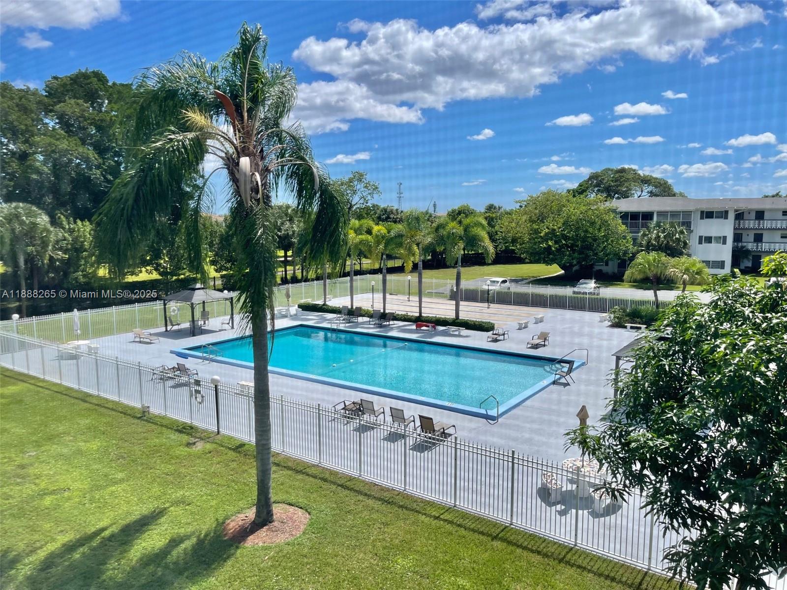 Great 1/1 with wonderful pool views! Make this unit your own. Situated on a lovely cul-de-sac. Low monthly maintenance. Steps to miles of walking paths. Access to tennis courts and pickleball. Highly sought after Hillcrest is in the heart of Hollywood. Close to shopping, restaurants, Ft. Lauderdale Airport, Hardrock Hotel and Casino, Gulfstream Park & Racing, all major highways and the Famous Hollywood Boardwalk. No leasing.