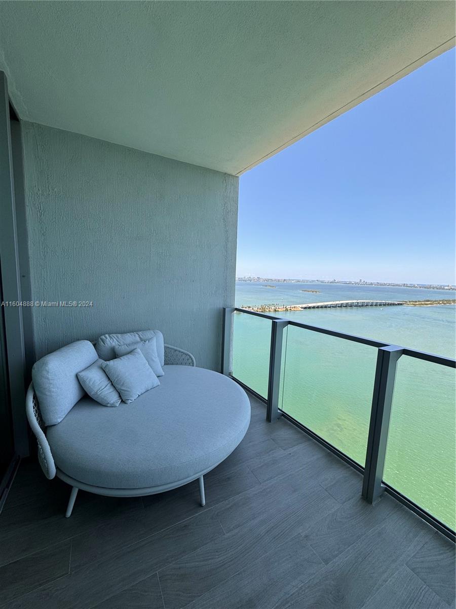 Seasonal, Available April - Nov. Stunning Biscayne Bay views from this luxury 2 bed + 2.5 bath condo at Biscayne Beach in Edgewater. Private foyer with elevator. Meticulously designed with attention to every detail. This condo comes fully furnished and has top of the line Miele appliances.
Crafted by the esteemed Thom Filicia, Biscayne Beach's interiors emanate contemporary elegance with a European touch. Embrace the prestigious lifestyle of Biscayne Beach, complete with luxurious amenities including two pools, beach cabanas with towel service, indoor/outdoor bar, 2 tennis courts, basketball court, fitness center, spa with massage treatment rooms, steam and sauna rooms, beauty center, expansive great room, 24hr concierge, library, theater, billiards and a beautiful park for residents.