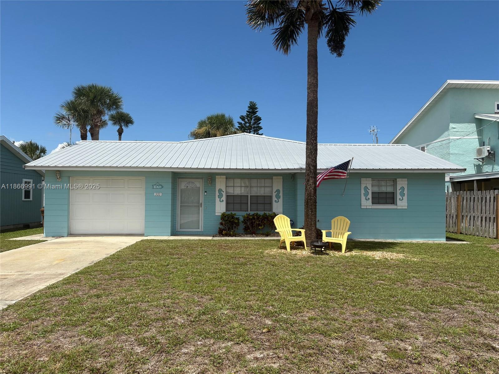 Welcome to this beautifully updated 3-bedroom, 2-bathroom home in the heart of Flagler Beach. Set in a quiet and private location, this residence combines comfort with modern style. Inside you’ll find a bright, open layout featuring an oversized primary suite, fully updated kitchen and bathrooms, and elegant plantation shutters throughout. The kitchen is equipped with new appliances, while the home also boasts a new A/C system, two separate one-car garages, and a durable metal roof for peace of mind. Enjoy water views and the charm of coastal living in a home that’s move-in ready. Perfect as a full-time residence or a beachside retreat.
