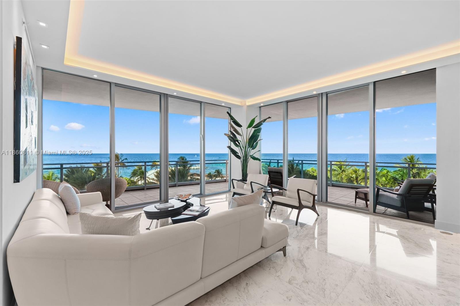 Breathtaking direct ocean & Intracoastal views framed by lush greenery from this spacious 3BR/3.5BA corner residence at One Bal Harbour – Ritz-Carlton Residences. Offering 2,763 sq ft of luxury living, beautifully remodeled and furnished, with floor-to-ceiling glass and a wraparound terrace. Residents enjoy 5-star amenities & services: pool, spa, gym, concierge, valet & beach service. Walking distance to Bal Harbour Shops. Available annual or seasonal lease.