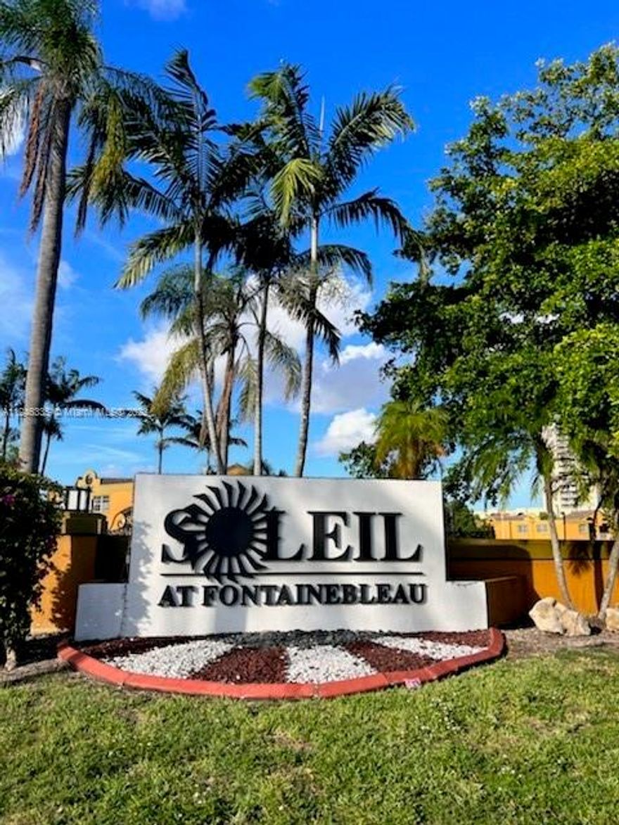 Come fall in love with this beautifully updated move-in ready 2 bedroom 2 bathroom apartment in the desirable Fontainebleau. Unit features tile floors throughout, updated kitchen and bathrooms, lots of space and a gorgeous patio with private garden view. Centrally located - near major highways, FIU South campus, Dolphin Mall and International Mall, this private gated community offers plenty of guest parking, security on site 24/7, swimming pool, exercise room, tennis court and much more. Very low HOA fees and no assessment!! More photos coming soon.