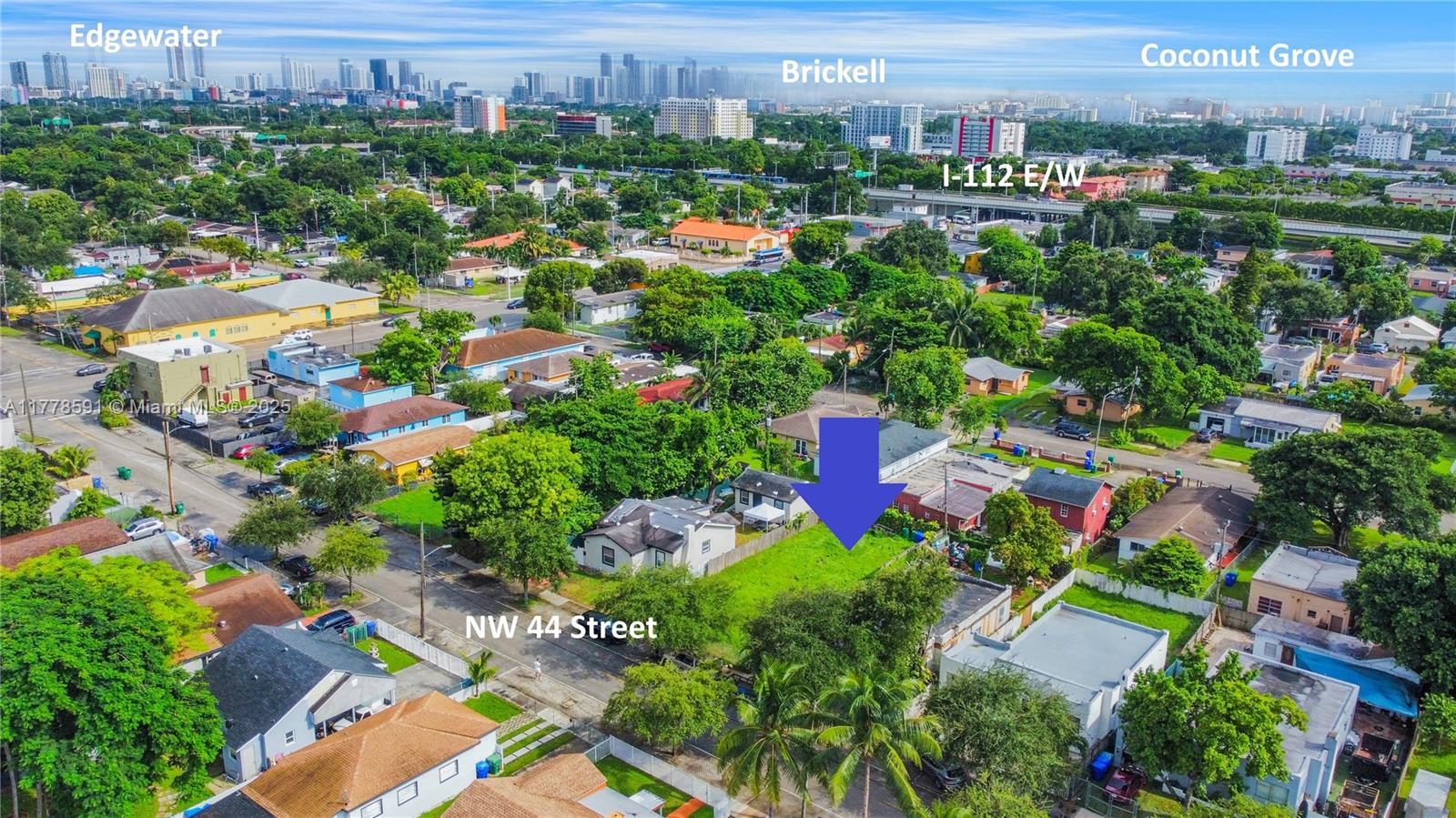Residential Land zoned for 2-story duplex development in Miami, FL on NW 44th St., just west of 17th Ave. Great opportunity to develop 2-story townhomes for lease or sale. Cleared lot. Max dev potential of 3,880 buildable SF on lot of 4,928 SF; or about 1,940 SF per each potential side of the duplex dev. Or build a very large home w/ an ancillary back unit. Lot has 44 front feet & is 112 feet deep. Zoned T3-O. Sold As-Is. Drive by to preview.
