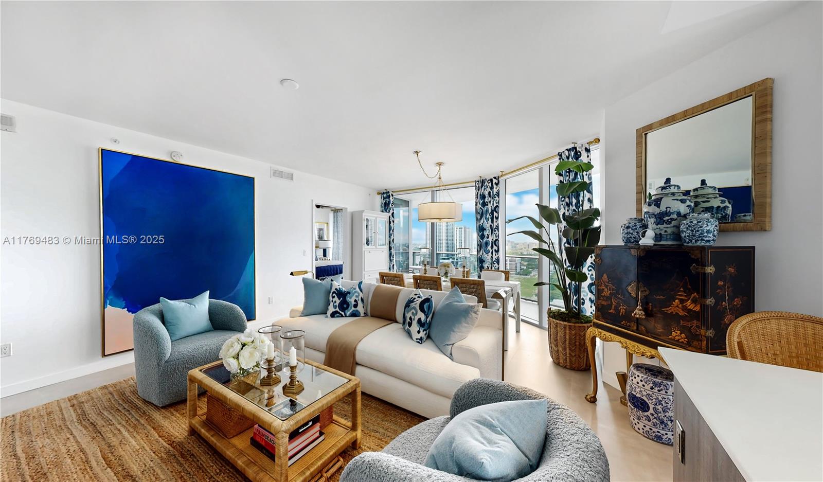 Exceptional, 2-bed, 2.5-bath corner unit offers breathtaking skyline and city view. 9-ft floor-to-ceiling windows and a 300+ sq. ft. wraparound balcony. Open layout flows seamlessly between living, dining, and entertaining spaces, while the European kitchen features quartz countertops and Bosch appliances. Split floor plan both boasting custom walk-in closets and blackout shades. Upgraded:new appliances, window coverings, and HVAC. Unit is flooded with Light. Aria offers resort-style amenities, including three pools, a fitness center, spa, and theater. Located in Edgewater, minutes from Wynwood and the Design District. Aria on the Bay offers resort-style amenities, including three pools, a fitness center, spa, and theater. Located in Edgewater, minutes from Wynwood and Miami Beaches.