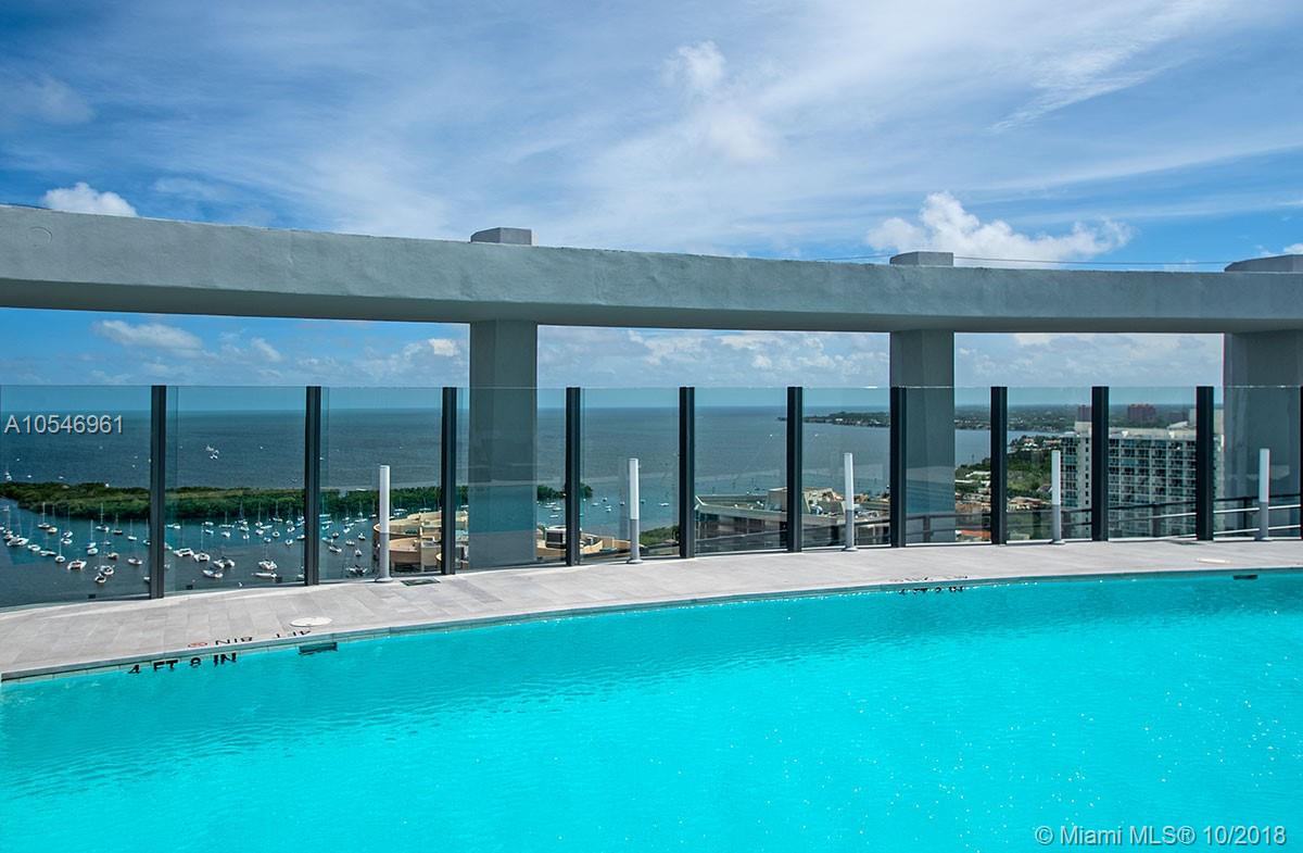 Brand new lifestyle, most luxurious project at Coconut Grove. Build 2018, 1,205 SF 2 bedroom plus den, 2 bathrooms, 10 ft high ceilings, private terrace. Spectacular kitchen appliances. Located in the Club Residences of Park Grove sitting on 6 waterfront acres with more 500 feet of pool. Amazing spa gym, private screening cinema room. 5 Star amenities. Easy to show.