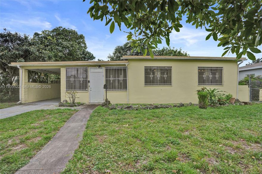 Great Starter home, with new Kitchen and Bathroom...  in the heart of North Miami Beach! This well maintained single family offers a functional layout with a covered open carport and additional driveway parking. The home features comfortable living spaces with natural light and a practical flow ideal for everyday living. Conveniently situated near schools, shopping, dining, and major highways, providing easy access throughout Miami-Dade County. A solid opportunity for first-time buyers or anyone seeking a straightforward home in an established neighborhood.