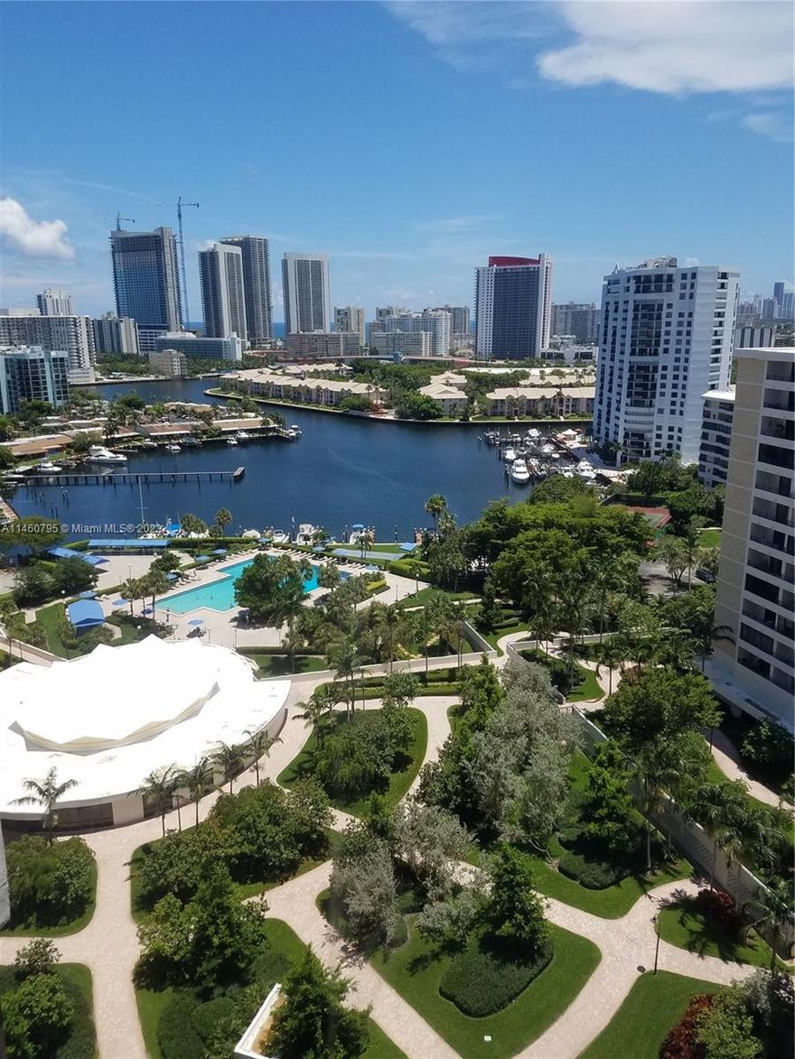 One bedroom and one and one half baths with great views of the bay, ocean, glamorous Hollywood Beach skyline, swimming pool and patio from all rooms. Granite and updates in the kitchen and bathrooms.  High floor facing south and east.  Building provides amenities including two pools and a million dollar fitness center.   There is a secure, guard-gated lobby and valet parking.  Extra storage.  Can be rented right away. Investors welcome. Assessment is paid in full.  There is a super tenant, can stay or go with 60 days notice.  Easy to show.