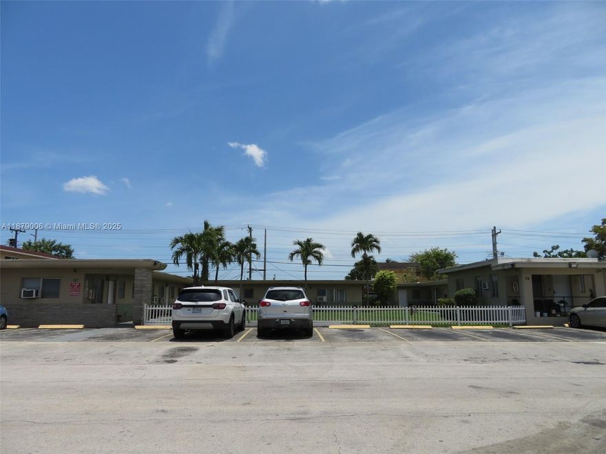 12 unit multi-family property for sale in the heart of Hialeah. 2 folio's included in the sale. 60 W. 11 Street and 74 W. 11 Street (04-31-19-012-0110). Long-standing, stable tenants with the property being fully occupied.  There are eleven 1 bedroom units and one 2 bedroom/1 bath unit. Potential to increase rents to market rates.  There is a utility room with separate meters as well as an onsite washer/dryer also generating income. The property is well maintained. Combined lot size is 20,250 sq. ft.  50 year certification has been passed for 60 W 11 Street in 2024. Please do not disturb tenants.