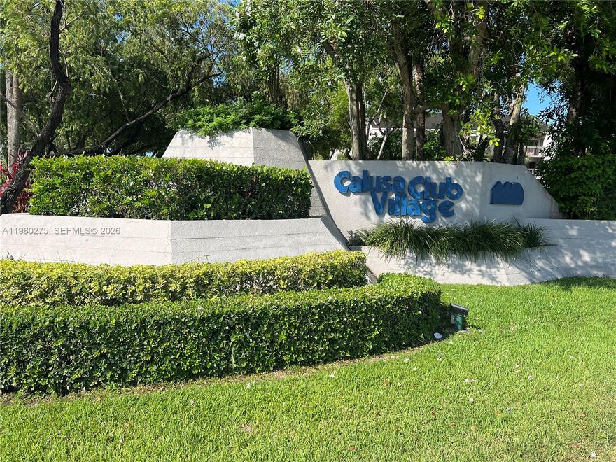 One of a kind and one of the few 1/1 units available in Calusa Club. Located in a quiet area with beautiful landscaping and access to community pool and amenities. Unit features a spacious living area, kitchen, full bathroom, and an open terrace/balcony with additional storage room. Newer washer and dryer inside the unit, wood floors, and assigned parking.

Community requires two HOA applications. Association approval required with a minimum of 15 days for processing. Applications are attached.

Showings by appointment only through ShowingTime. Supra access available upon request.