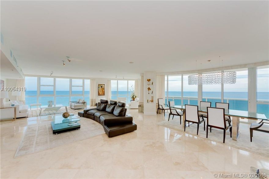 Unobstructed 270 degree direct ocean views & gorgeous views of Intracoastal from this luxury corner unit w/ a 380 sf Balcony. Private elevator. No detail spared. Automation done w/Creston System. Smart panel. Surround system, Flat TVs & automated Blinds included in sale. White Venetian plaster painting. Floor to ceiling windows. Polished Marble floors. Upgraded Kitchen & Bathrooms. 24 hour concierge. Luxury Bldg boasts magnificent tropical landscape, lagoon pool,waterfalls,snack bar. State of art SPA/Gym.