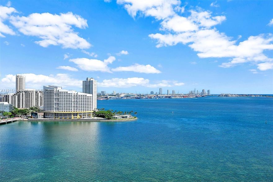 Luxurious 3-bedroom, 2-bathroom residence at The Mark on Brickell Bay features a fully renovated kitchen and bathrooms. Floor-to-ceiling Impact windows in master and living room enhance stunning views. Two balconies, including a private one off the master bedroom. Pool under renovation. NO SPECIAL ASSESSMENTS. Two parking spaces included: one assigned on unit's floor and one complimentary valet. Basic cable, internet, and water included. Prime Brickell location steps from Brickell City Center, Mary Brickell Village, Metro Mover, shops, and restaurants.
