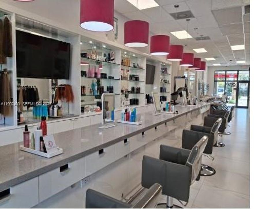 Elegant CASTLE PREMIUM BEAUTY PARLOR is looking for a QUEEN to take care of it.
It has 12 beautiful hairdressing chairs, three nail stations, two queen chairs, three shampoo chairs, and a bar. All electrical wiring is individual and up to code. Excellent location, two entrances, two sub-rented salons. Financial information available.