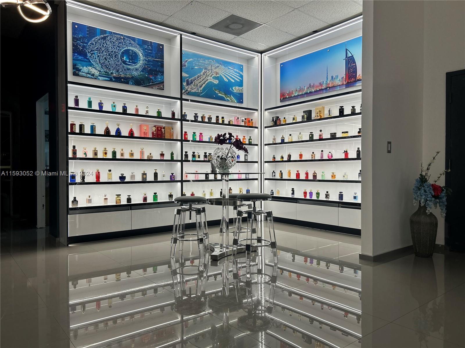 Unique opportunity turn-key, well established fragrance industry company with flourishing profitable sales. Offering a wide portfolio of customers sold worldwide. Trained staff, offering a large display of Arabic perfumes and an ecommerce center. Warehouse under A/C. Amazing recently renovated and well decorated office-warehouse combination. The vast 7,125sf unit features a 2,758sf warehouse with 1 bay loading area, 1st floor has a spacious showroom, 2 offices and 2 restrooms; 2nd floor has 6 offices, a lunch room, 3 restrooms, a lounge or conference area with 8 assigned parking spots. Furniture, pallet racking, 2 forklifts, TVs and office equipment are included in the monthly rent. Located in the heart of the City of Doral. Minutes from Airport and seaports. Close to UPS and FedEx hubs.