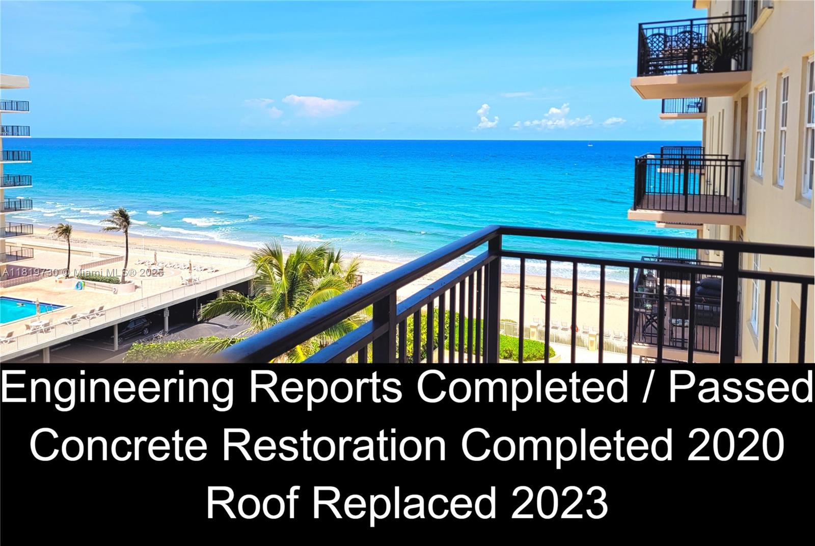 A true Palm Beach address & this building passed the Milestone Structural Engineering Inspection May 2024. Ocean views from the balcony. 1 garage space. Gym & social room on the ground floor. Doorman building & on-site manager. AC new in 2014 & cooling tower on roof is maintained by condo assoc. Water heater new in 2017. Maint fee includes internet. All 4 double hung windows replaced with PGT hurricane impact in 2019 for $6800. 2 balcony doors have accordion shutters. The famous EAU Palm Beach Resort & Spa is <1 mile south.