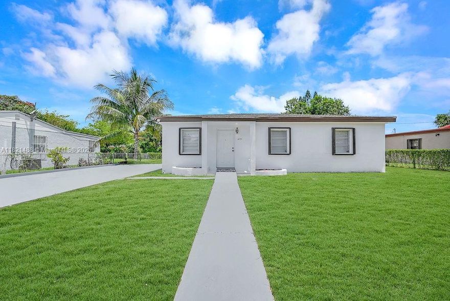 Welcome to your dream home! This stunningly remodeled 4-bedroom, 2-bath residence offers the perfect combination of modern upgrades, smart functionality, and timeless style all tucked away in a quiet, family-friendly neighborhood in Miami Gardens. Step inside to discover a completely updated interior featuring a gorgeous modern kitchen with brand new cabinetry, sleek quartz countertops, and stainless steel appliances ideal for both everyday meals and entertaining
