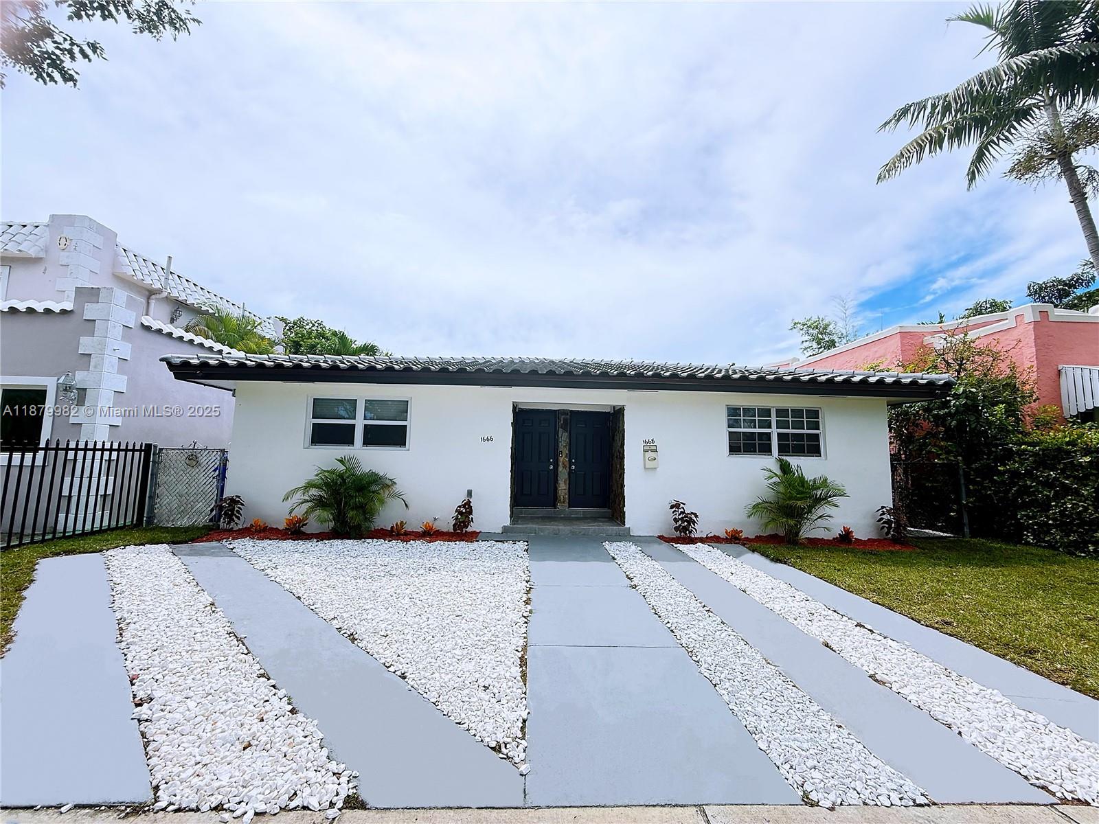Completely remodeled Duplex. New kitchen with real wood cabinets and granite countertop. All new stainless steel appliance. Completely remodel bathrooms with floor to ceiling tiles. New Tile Roof. All new Porcelain tiles flooring. Updated PVC plumbing, electrical, lush landscape. High impact windows. All done with permits. Large yard with room for pool or additions. Large covered patios. 1 block away from the best of Calle Ocho. Easily use as fourplex with 6 separate entrances. Earn high returns with Airbnb.