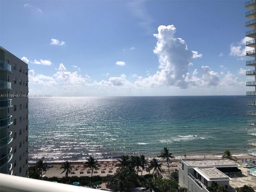 PREMIUM RESORT CONDO ON HOLLYWOOD BEACH.1BR/1BA 874SF. 14TH FLOOR.THE BEST DIRECT EAST OCEAN & SUNRISE VIEWS IN THE BUILDING! NICELY UPDATED. FULLY FURNISHED, NEW FIRM QUEEN BED, SLEEPER SOFA, 70" & 48" SMART TVs, 6 SEAT DINING, BEACH CHAIRS. PORCELAIN FLOORS, NICE WHITE KITCHEN, QUARTZ COUNTERS, STAINLESS STEEL APPLIANCES, MODERN CEILING & LIGHTING, SUBWAY TILE BACKSPLASH. DUAL SS SINK & NEW FIXTURES, KITCHEN BISTRO AREA. TRAVERTINE STONE BATHROOM, GLASSTOP VANITY, GLASS WALL IN SHOWER.INTERIOR WITH NEW DOORS, HANDLES & CUSTOM MODERN SHADES.FRESH PAINT & DESIGNER WALLPAPER. SPACIOUS GLASS BALCONY.2 POOLS, 4 TIKI HUTS, CAFE, SOCIAL ROOM. AVAILABLE SEASONAL & MONTHLY. PLEASE INQUIRE. AVAILABLE 3/17/25.