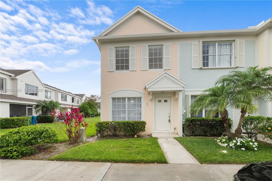 Beautiful corner townhouse in the desirable Coconuts. This bright home is INVESTOR- friendly and perfect for first time buyers with NO RENTAL RESTRICTIONS & NO ASSOCIATION approval required. Low HOA fees that cover lawn care and basic cable. Residents have access to amenities at the Bonaventure Town Center Club (approx $385/year) offering resort-style such as a pool, jacuzzi, tennis, paddle, racquetball, bowling. Ideally located in a top-rated Weston school district- perfect for both homeowners and investors!