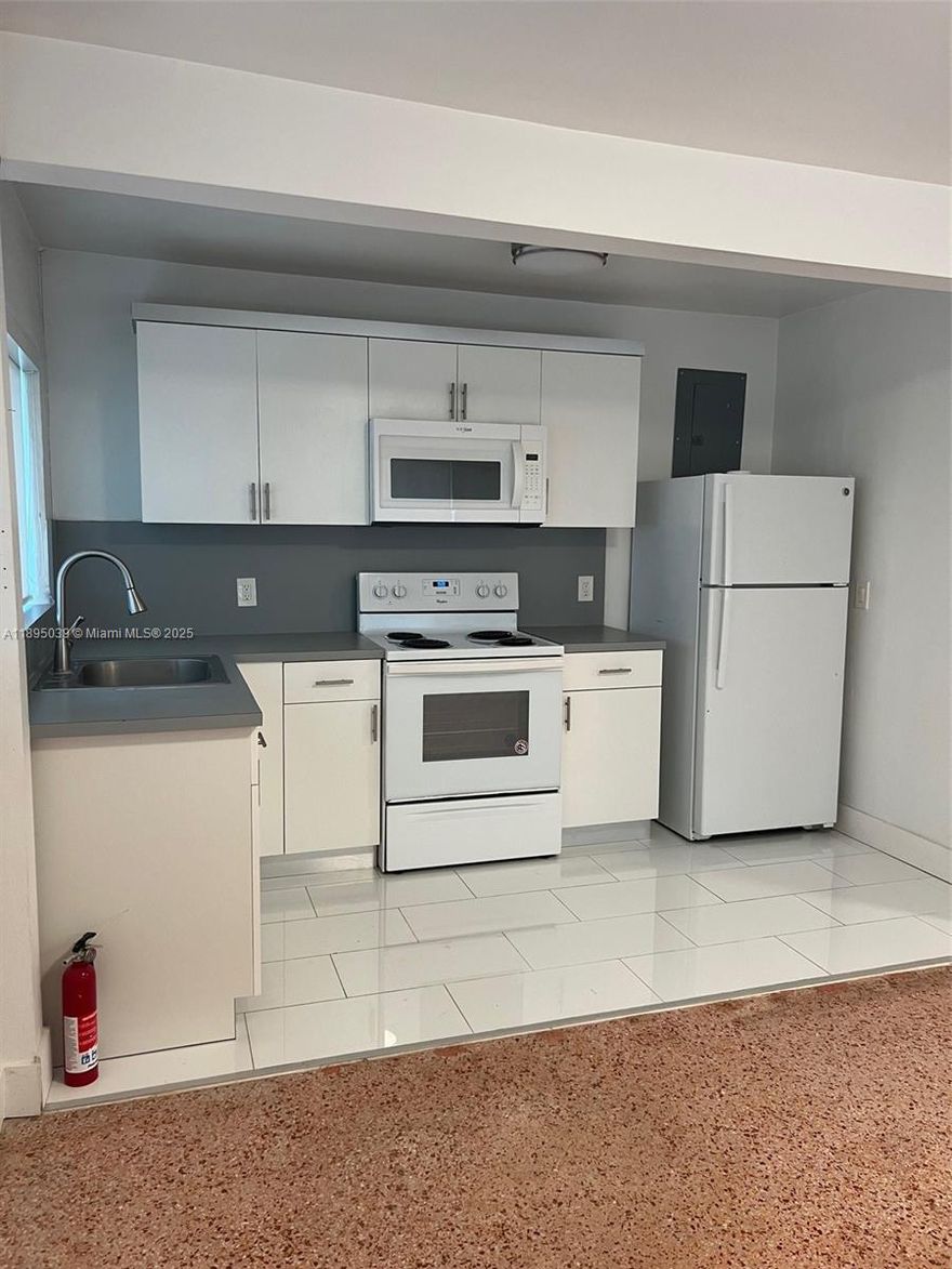 LOCATION, LOCATION, LOCATION!!! CORNER UNIT, MOVE-IN READY!!! Updated, spacious 1BR/1BA apartment in a prime location, steps away from Barry University, walking distance to Downtown Miami Shores, easy access to I-95 and US1. Features beautiful terrazzo floors, hurricane-proof windows and modern blinds throughout the unit, central AC and an open kitchen. Park your car by the unit in the assigned private spot. NOTE: Tenant pays water bill, FPL, and renter's insurance.