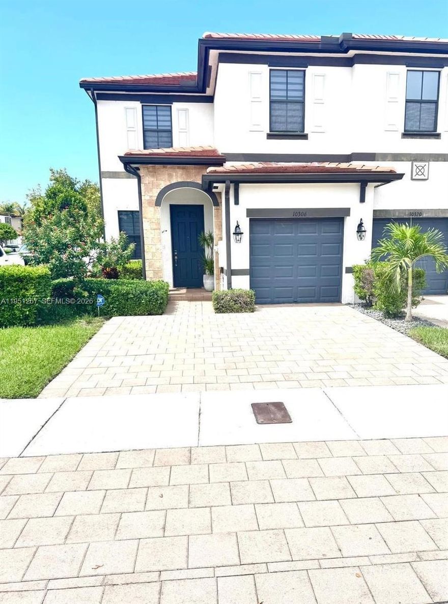 SELLER MOTIVATED, moving out the state. Enjoy resort style living at it's finest in the middle of it all. Welcome to one of Lennar Homes most sought after communities, AquaBella. This beautiful townhome features 3 bedrooms with 2 1/2 bathrooms and a car garage. In your kitchen enjoy stainless steel appliances, granite countertops and doubled door refrigerator. Home also feature tile flooring in the first floor and amazingly well maintained carpet on the second floor. Also, the laundry is in the second floor. Relax in your beautiful patio, perfect for barbecues and late nights with the privacy of a corner unit. This guard gated community features amazing amenities surrounded by stunning lake views, a resort style pool, club house with state of the art fitness center and kids pool / play area. Fabulous location, minutes to expressways, schools & shopping centers. A School District. This is a fantastic opportunity to live in a welcoming, family-oriented neighborhood. Need extra parking for your party/meeting? no problem, this is a corner unit townhouse with 4 extra guestt parkings on the side and also there is a community park located right across from the property with over 60 parking spaces available. Seller willing to cooperate up to $5,000 towards closing costs. Will not last.