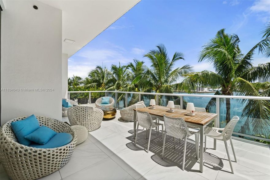 Indulge in the ultimate Bay Harbor lifestyle with this exquisite, turn-key Lanai Residence. Boasting 3 bedrooms, 3.5 bathrooms, and an expansive balcony showcasing breathtaking
open bay views, this home offers unparalleled luxury. A private elevator, porcelain tile floors, top-of-the-line appliances, and two assigned parking spaces complete the interior.
Enjoy exclusive private access to a boat slip accommodating vessels up to 45 feet.

Experience the epitome of refined living within this prestigious building. Featuring a rooftop pool with panoramic  sunrise and sunset vistas, a state-of-the-art-fitness center. 24/7 front desk, and  a dedicated bbq area