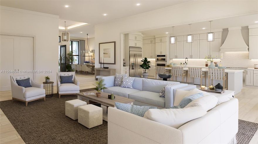 The Gardenia House, the latest masterpiece from Flamingo Ranch Estates by Lowell Homes, is now under construction. This home features an inviting front porch & expansive interior that seamlessly extends to a sprawling covered lanai and a refreshing pool. With 5 bedrooms, 5 1/2 baths, an office, and a club room, every aspect of family living has been considered. Adorned with top-of-the-line SS Jenn-Aire appliances, pristine quartz counters, and ample cabinet and pantry storage, the kitchen is a culinary delight. The Owner’s Suite is a sanctuary featuring a generous sitting area and an opulent owner’s bath equipped with a double-sized shower and a separate freestanding soaking tub. Porcelain wood-look plank flooring throughout the home and quartz counters. Estimated completion is Dec. 2024.