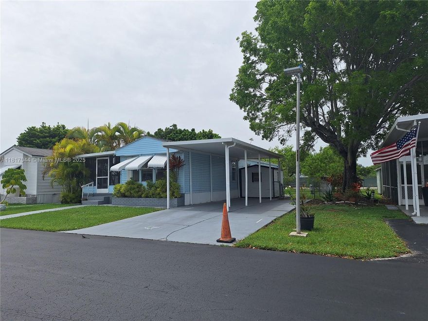 GREAT BUYING OPPORTUNITY, A SINGLE WIDE MANUFACTURED HOME IN A 55 PLUS ADULT COMMUNITY, OFFERS A SPLIT PLAN WITH 2 BEDROOMS AND 2 FULL BATHROOMS.  TILE FLOORS THROUGHOUT, FRESH PAINTED INTERIOR WALLS, OPEN CONCEPT, WASHER AND DRYER HOOK-UP, SCREENED PORCH, STORAGE SHED, FENCED BACKYARD, ACROSS THE CLUBHOUSE THAT OFFERS A HEATED POOL TO ENJOY THE ENTIRE YEAR, A NICE GYM.  THIS IS A PET FRIENDLY COMMUNITY.  EXCELLENT CENTRAL LOCATION, NEARBY MAIN ROAD SOUTH DIXIE HWY, MINUTES AWAY FROM THE FLORIDA TURNPIKE, THE FLORIDA KEYS, SHOPPING CENTERS, HOSPITAL, AND MUCH MORE....LOW MONTHLY HOA.