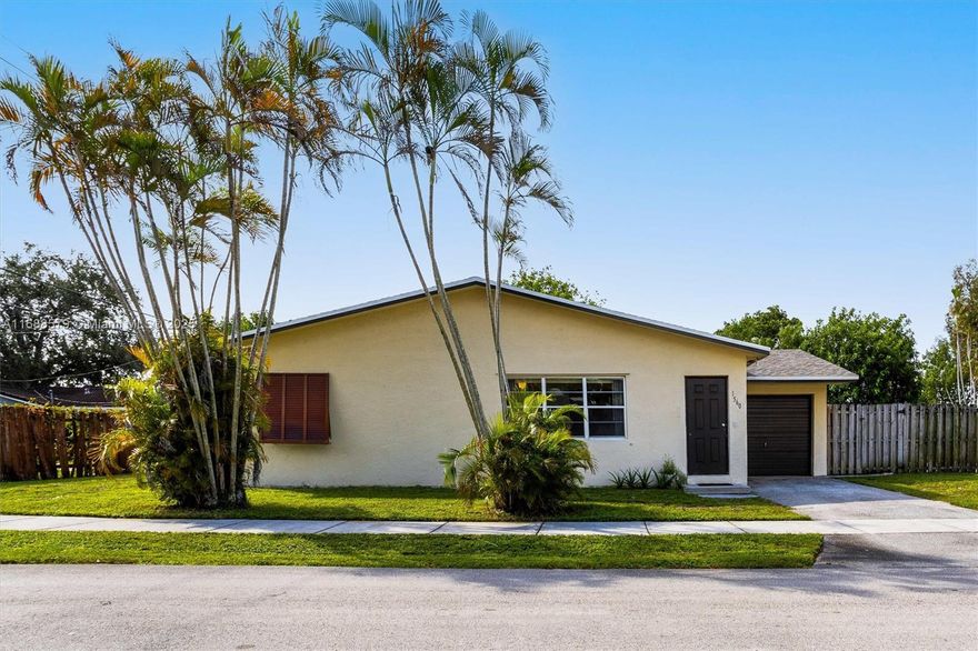 Welcome to the beautiful home of your dreams! This spacious corner lot property is located in the highly desirable neighborhood of Broadview Park. With 4 bedrooms and 2 bathrooms. This home is packed with features that are sure to impress, roof 4 years old, newly surfaced sparkling pool and a lovely screened in patio where you can soak up the Florida sun. With storage space available, you can keep all your belongings organized and clutter-free. This home also offers a fence in yard for added privacy and security. The kitchen includes a refrigerator/freezer, washer, oven, and dryer, making cooking and cleaning a breeze. Stay comfortable year-round with new air conditioning and ceiling fans and never run out of hot water with a reliable new water heater.