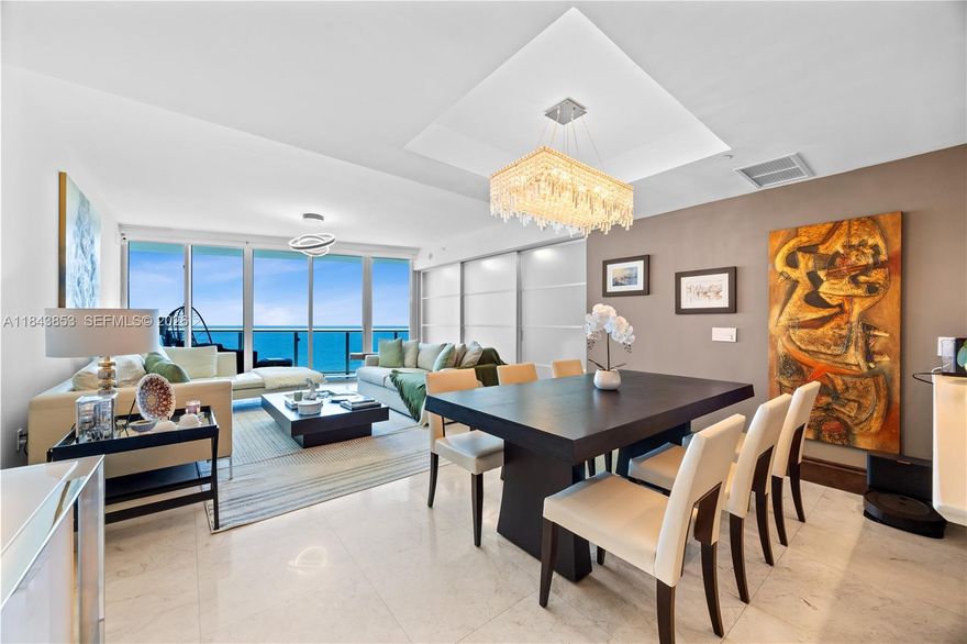 Seller motivated, just repositioned price, now best value in Jade Beach.
Unit 3005 at Jade Beach offers 3 beds, 3.5 baths, and nearly 2,000 sq. ft. of elegant oceanfront living on a high floor in the building’s best line. With marble floors, private elevator, and two expansive terraces boasting stunning ocean, bay, and city views. Includes 2 assigned parking spaces near the elevator. Enjoy two oceanfront pools, spa, gym, kids' playroom, media room, and beachfront lounge. Full-service luxury with 24/7 concierge, doorman, valet, and security in Sunny Isles premier address.