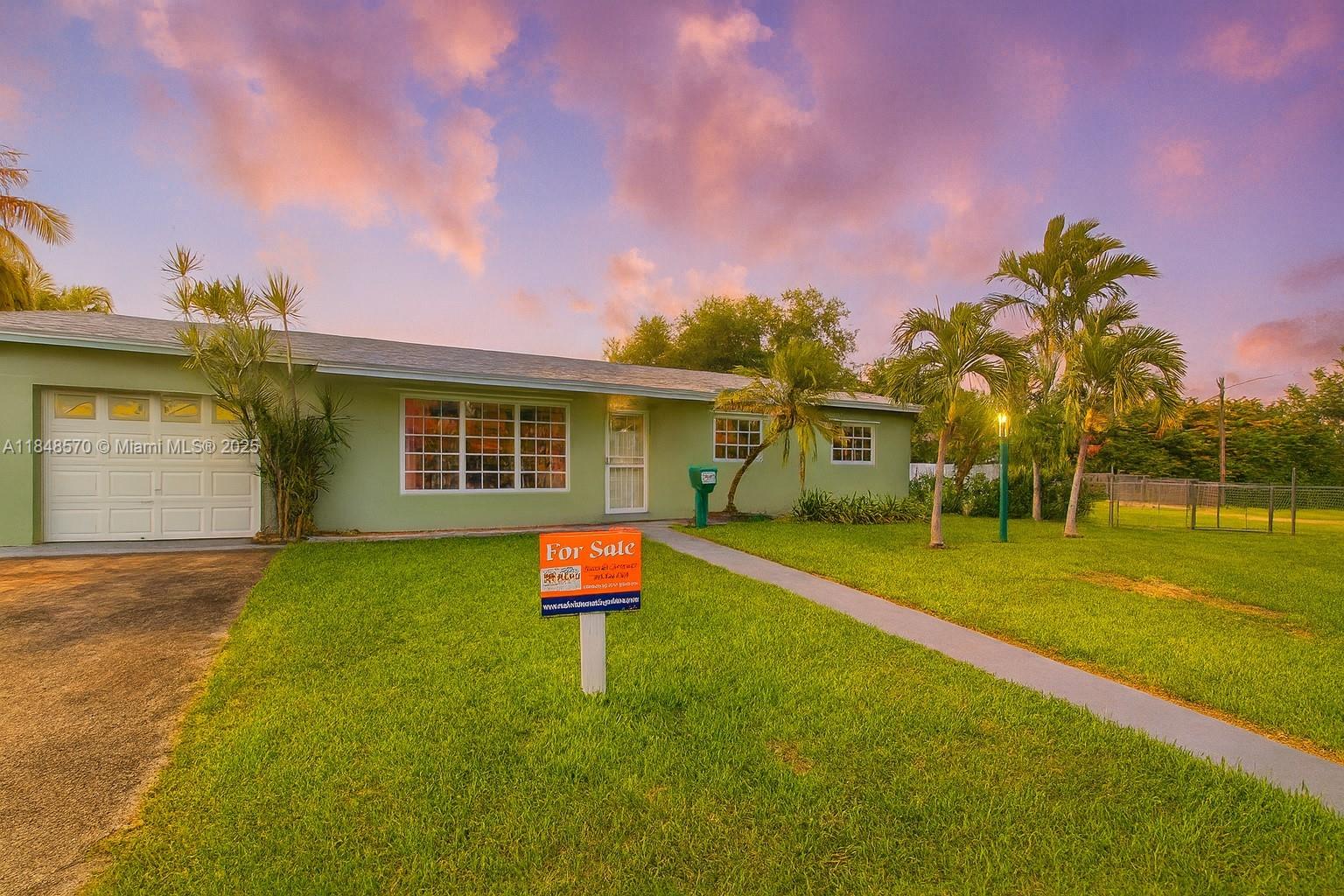 This property checks a lot of boxes: a spacious lot on a verge of a cul-de-sac, three bedrooms and two full baths, plus a fenced-in outdoor space and classic charm. All of this is nestled in a prime Cutler Bay location with easy access to schooling, amenities, and commuter routes. A functional floorplan that includes an eat-in kitchen, formal dining room, and a family room—ideal for family living and entertaining , Oversized lot (~0.28 acres) offering room for a pool, boat, camper, or additional outdoor amenities Fenced-in patio, likely adjacent to a screened-in Florida room, providing both privacy and versatile outdoor living space,