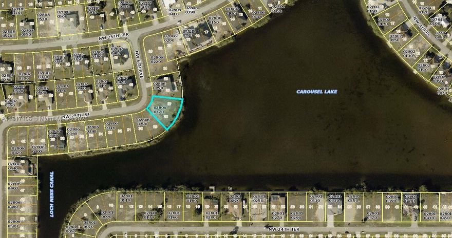 Rare find! Oversized lakefront residential lot with 148 feet of water frontage! Not in a flood zone! Discover the perfect canvas for your dream waterfront home with this exceptional lot nestled on the expansive Carousel Lake with unobstructed water views. Positioned on a quiet side street with easy access to I-75 and US41, ensuring quick connectivity to Fort Myers & Charlotte County. Situated just minutes from Burnt Store Marina, Crystal Lake Park and the upcoming Seven Seas Resort, as well as nearby parks, golf courses, boat ramps, dining, and shopping options. Whether you're an avid boater, nature enthusiast, or seeking a peaceful retreat, this lot provides the ideal setting to bring your vision to life in one of Cape Coral's most sought-after locations.