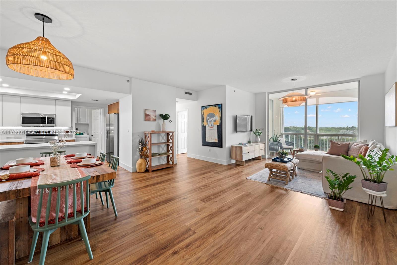 Nestled in Doral, Florida, this 1,460 sq. ft. condo offers 3 bedrooms, 2 bathrooms, and a balcony with breathtaking views of Trump National Doral Golf Course and Miami’s skyline. Renovated for modern comfort, it features new vinyl flooring (2021), a sleek kitchen (2022) with quartz countertops, high-end appliances, and recessed lighting. Remodeled bathrooms (2024) showcase elegant finishes, while a new water heater (2022) boosts efficiency. Fresh paint (2025) adds a modern touch. Upgrades include remote-controlled blackout blinds and custom closets. Ideally located near expressways, Miami Airport, top schools, and parks. Residents enjoy world-class amenities, optional Doral Park Country Club membership, 24-hour security, guest parking, and a resident portal.