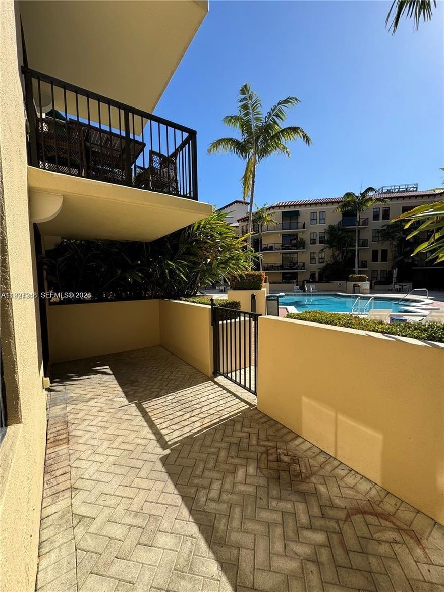 Welcome to 55 Merrick, downtown Coral Gables' award winning premiere luxury experience directly next to Miracle Mile. This condo provides a private and high-end lifestyle that other buildings in the area simply do not. Beautiful one bedroom located directly on pool level with private patio providing direct access! 55 Merrick has the best amenities in Coral Gables, including a massive clubhouse/library/billiards room. It also features an immaculate and private gym. Pool and hot tub! 55 Merrick is walkable to endless restaurants, entertainment and shopping. The building also possesses 24 hour security. Assigned parking. Vacant and easy to show!