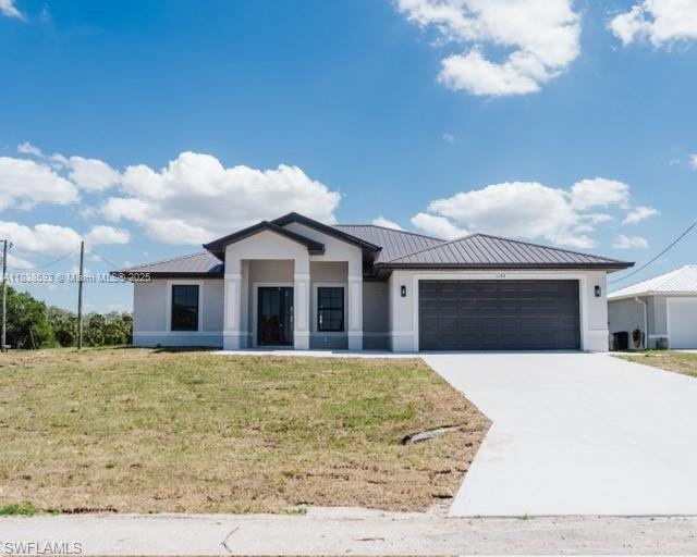 This newly built 3-bedroom, 2-bath home sits on a .27± acre lot and offers 1,722 sq ft of living space. Built to last with a metal roof and impact-resistant doors and windows, it’s as solid as it is stylish. Inside, the open floor plan gives a light, spacious feel with plenty of room to relax or entertain. Step out back to the open lanai, perfect for enjoying Florida evenings. Located in quiet Glades County with no HOA, this home blends comfort, quality, and laid-back living.