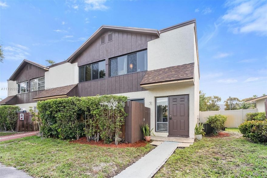 Check out this gorgeous corner-unit townhouse in the heart of Pompano Beach! Located in a quiet, gated, and pet-friendly community with 24-hour security, this home offers the perfect blend of comfort and convenience. Just minutes from the beach, top-rated schools, shopping plazas, parks, and sports centers, you’ll love the unbeatable location. Inside, you’ll find an open kitchen with refinished cabinetry, a dedicated laundry area with a new washer and dryer, updated staircase flooring. Hurricane-impact doors & windows, new A/C, and a brand new roof. With two assigned parking spaces, guest parking, both front and back patios—perfect for pets, kids, or weekend BBQs. Enjoy the swimming pool, and tennis courts. The community has reserves! Move-in ready this one won’t last long!