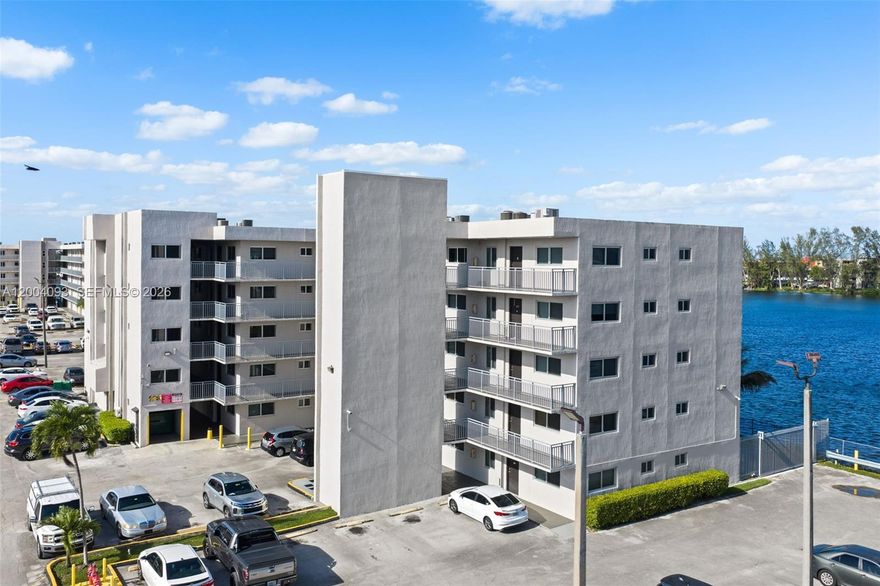 Rarely available in Vista Del Lago, this move-in-ready 3-bedroom, 2-bath lakefront condo offers peaceful water views from the heart of Hialeah Gardens. Natural light fills the home, and the lake is the true centerpiece, with views from the kitchen, dining area, living room, primary bedroom, and an additional bedroom. The living area features a sliding glass door with a lake-facing Juliet-style railing, allowing you to enjoy fresh air and a relaxing waterfront backdrop from inside the home.

Inside, the residence has been freshly painted and features tile floors throughout, stainless steel appliances, granite countertops, updated bathrooms, a tankless water heater, and the convenience of a washer and dryer inside the unit. Major 2024 updates include the A/C, washer, dryer, refrigerator, and oven, adding to the home’s turnkey appeal. Major building improvements provide valuable peace of mind as well, including a recently completed roof, exterior paint, and building-wide impact windows.

Vista Del Lago is a gated community with a pool, elevator access, plenty of parking, and a convenient location near W. Okeechobee Road with easy access to the Palmetto Expressway, Florida’s Turnpike, I-75, shopping, restaurants, schools, parks, and everyday conveniences. A great opportunity to own a spacious lake-view condo in a community where units do not come available often.