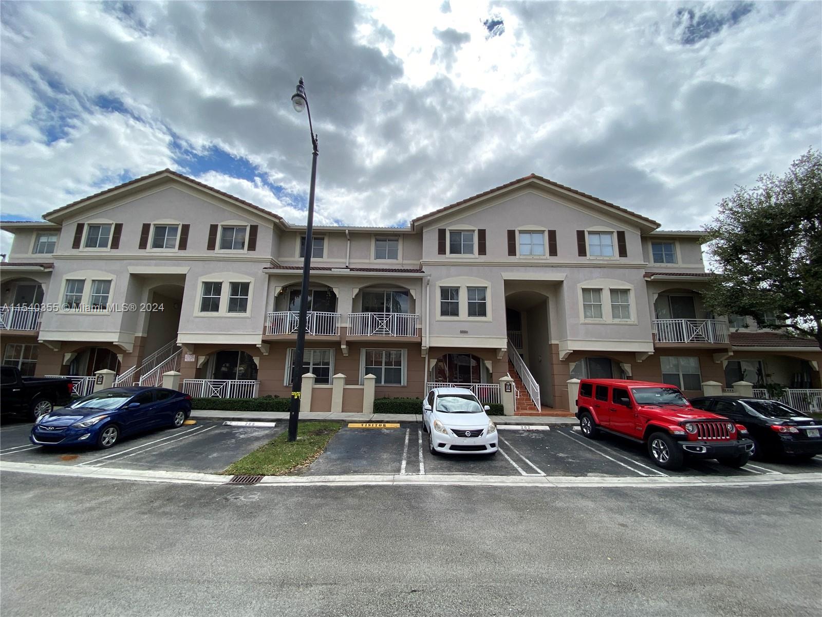 REDUCED!!!!! Freshly painted and fully tiled 2-story 2/2.5 condo unit in Century Park located just off SW 87 Ave and Flagler. Porcelain tile floors, washer and dryer in unit, fully equipped kitchen with a serving/eating counter open to the living/dining area. Both bedrooms are upstairs. Master bedroom has a spacious walk-in closet. Located just a very short walk from the main clubhouse and community pool. Unit is ready to move in!