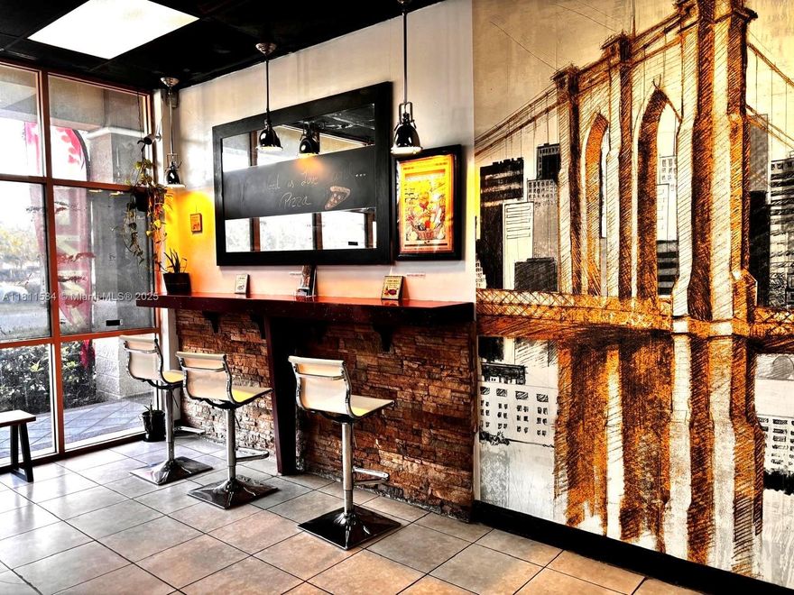 AN INDEPENDENT AND ARTISAN NY STYLE PIZZERIA!!!
Overall, this family business has evolved from its humble beginnings into a diverse and dynamic icon in a high density neighborhood. With a focus on authentic artisan recipes, high-quality ingredients, and community engagement!
Business is located in a busy shopping center which ensures a continuos flow of potential customers. The proximity to major schools creates opportunities for catering to students, parents, and staff. Also next to a well-known "anchor" store which can drive additional traffic.
Owner is retiring and moving out of Miami!