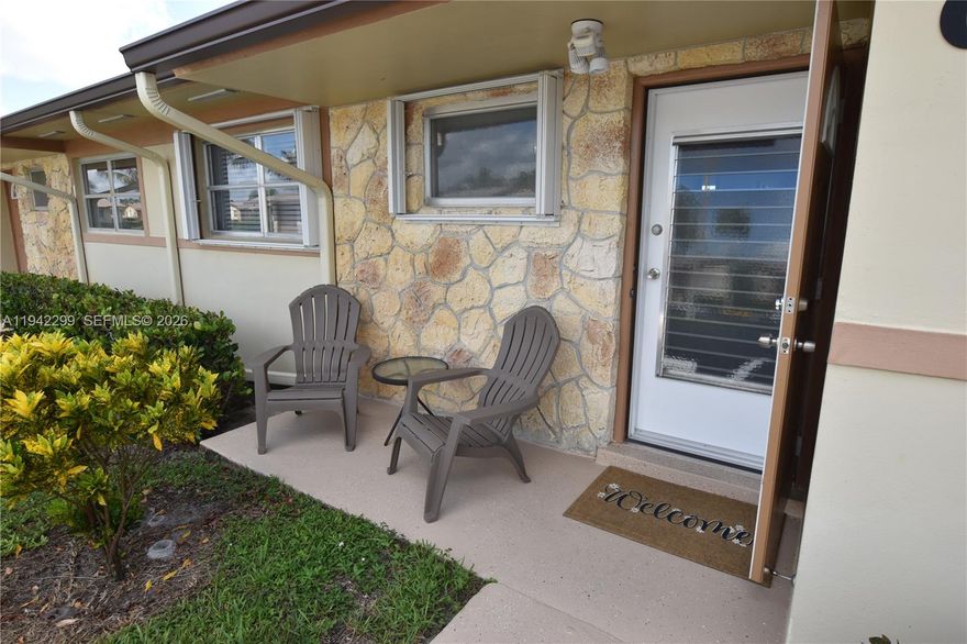 One of the cleanest 2/2s on the market, featuring tastefully updated kitchens, baths, and flooring. The inviting screened-in patio and pavered patio are perfect for enjoying mornings or afternoons. With the clubhouse directly behind the unit, you’re just steps away from all the amenities. The roof and electric panel have been updated within the past couple of years. This fully furnished unit includes water, internet, cable, and exterior insurance in the maintenance fee.