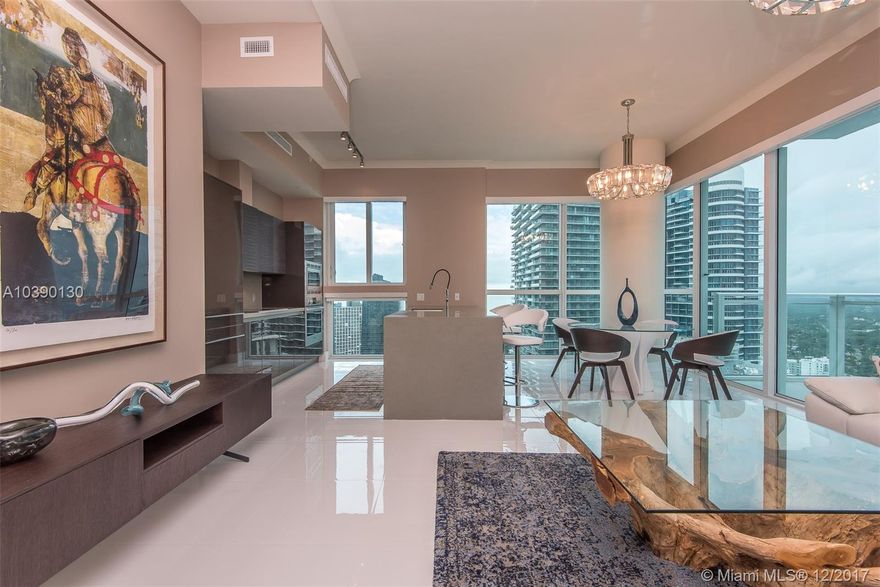 Rental opportunity (February 1st 2018) at The Bond, a British inspired luxury building, located in the heart of Brickell’s financial district. Enjoy wide SW bay & city views from this tastefully furnished 2/2 corner residence, featuring porcelain floors, custom closets, remote controlled window treatments, quartz kitchen countertops, Nolte kitchen cabinets, & built-in Bosch appliances. The Bond offers modern resort-like amenities, like zero edge lap pool, canopied jacuzzi, private BBQ areas, smart building tec, high speed elevators, kids club & learning center, state of the art fitness center, library, & more. Steps to Mary Brickell Village & Brickell City Centre.
Available for short term or annual lease starting February 1st 2018.