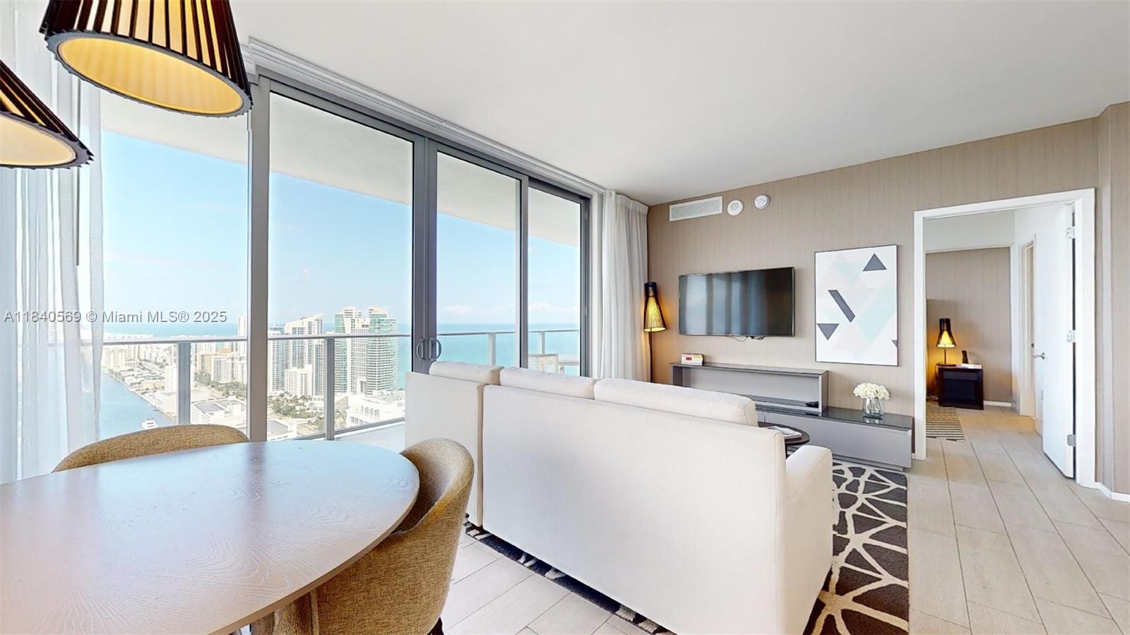 Discover breathtaking ocean and Intracoastal views from this stunning corner unit at Hyde Beach House. This 2- bedroom, 2-bath residence offers floor-to-ceiling windows, an expansive wraparound balcony, and a fully furnished, turnkey design perfect for investors and vacationers alike. Enjoy no rental restrictions-ideal for short- term rentals through platforms like Airbb or the hotel program. The unit features modern finishes, an open- concept kitchen with high-end appliances, and spacious living areas. Resort-style amenities include a rooftop pool, fitness center, tennis courts, spa, restaurant, marina and private beach club. Located in the heart of Hollywood
Beach, close to fine dining, shopping, and entertainment.