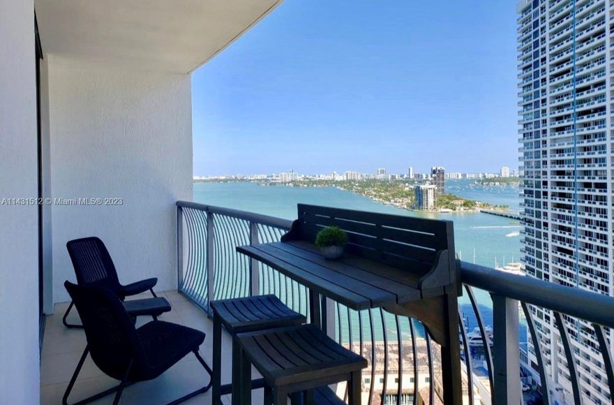 Enjoy Spectacular Miami Downtown and Biscayne Bay water views from this large One Bedroom Condo at the Opera Tower. Best line (03) in the building with Modern bath, spacious closet space and large balcony. Granite Kitchen Counters, Stainless Steel Appliances, washer/ Dryer. One assigned parking space. Building offers great amenities including swimming pool, Fitness Center, Lounge room, BBQ, Valet Parking, 24 Hours security Lobby. Centrally located in the heart of Miami, minutes from South Beach, Downtown, Edgewater, Wynwood, Brickell, Design District, Margaret Pace Park and Airport. Can be rented furnished or unfurnished- Unit is available September 1st. A must see!
