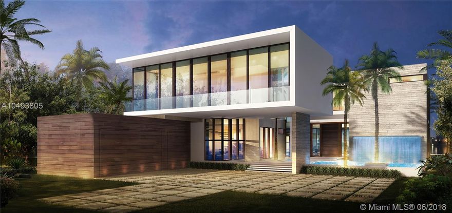 Under construction, to be completed 2019. Modern two story home designed by Ralph Choeff with open bay and side downtown views located on prestigious North Bay Road. Shell is being completed and for sale, opportunity to finish this modern masterpiece at a discount to comparable properties.