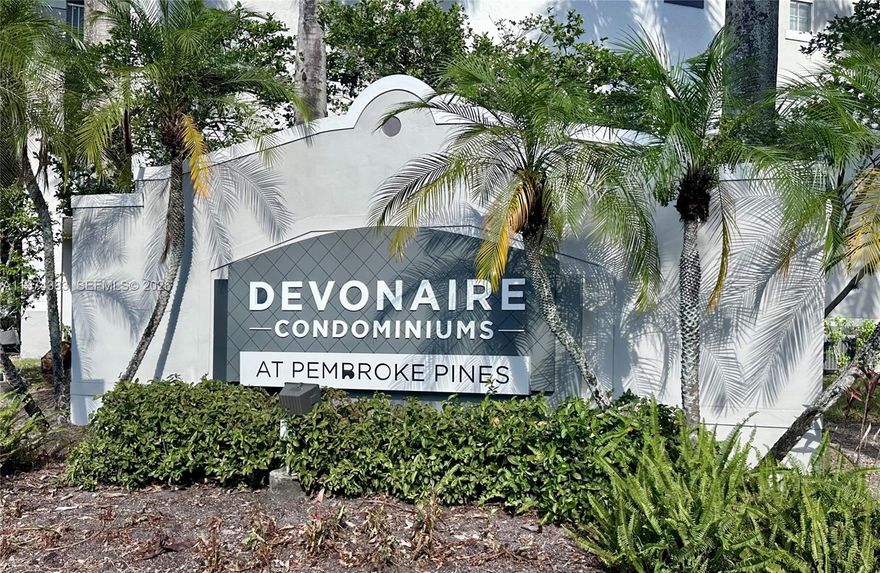 Spacious 2BR/2BA condo on the third floor located in a luxurious resort style community of Devonaire in the heart of Pembroke Pines. Featuring high volume ceilings, a split-bedroom floor plan with walk-in closet, laundry room with washer and dryer. Close to the mall, shops, restaurants, dining, Hospital, highways and much more.